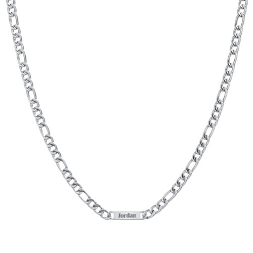 Men’s Figaro Chain with 1 Engravable Bar