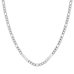 Men’s Figaro Chain with 2 Engravable Bars