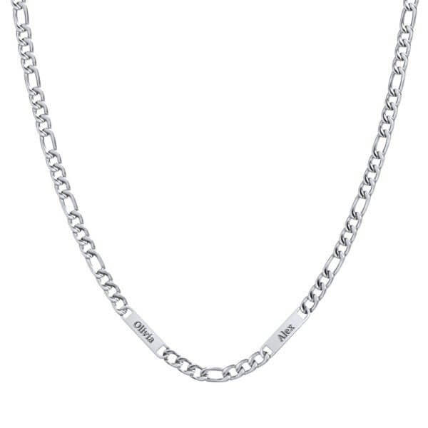 Men's Figaro Chain with Engravable Bars