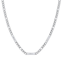 Men’s Figaro Chain with 3 Engravable Bars
