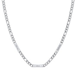 Men’s Figaro Chain with 3 Engravable Bars