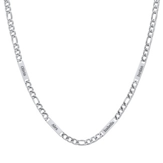 Men’s Figaro Chain with 4 Engravable Bars