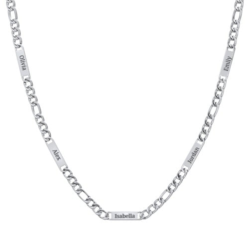 Men’s Figaro Chain with 5 Engravable Bars