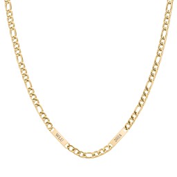 Men’s Figaro Chain with 2 Engravable Bars