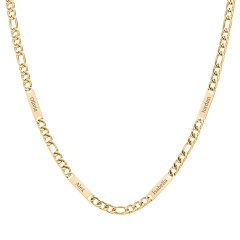 Men’s Figaro Chain with 4 Engravable Bars – Stainless Steel