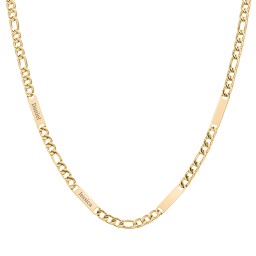 Men’s Figaro Chain with 4 Engravable Bars in Stainless Steel