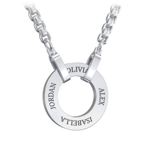 Men's Engravable Ring Necklace