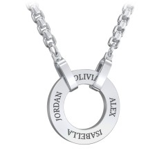 Men's Engravable Ring Necklace – Stainless Steel