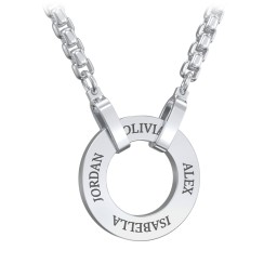 Men's Engravable Ring Necklace in Stainless Steel