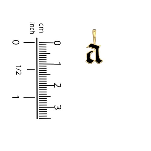 Men's Enamel Gothic Initial Necklace – Sterling Silver