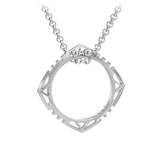 Men’s Engravable DAD Geometric Ring Necklace