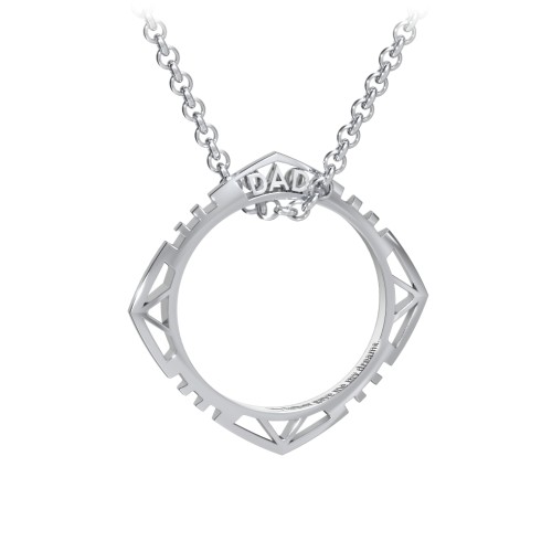 Sterling Silver Men's Engravable DAD Geometric Ring Necklace Jewlr