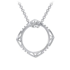 Men’s Engravable DAD Geometric Ring Necklace – Sterling Silver