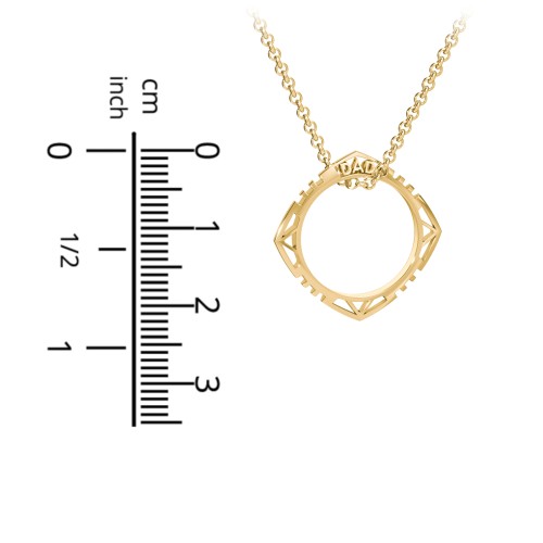 Men’s Engravable DAD Geometric Ring Necklace – Sterling Silver