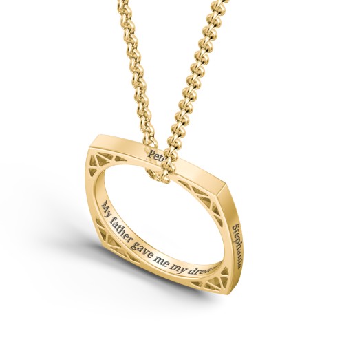 Men’s Engravable Geometric Ring Necklace