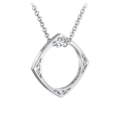 Men’s Engravable Geometric Ring Necklace – Sterling Silver