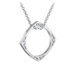 Men’s Engravable Geometric Ring Necklace in 925 Sterling Silver