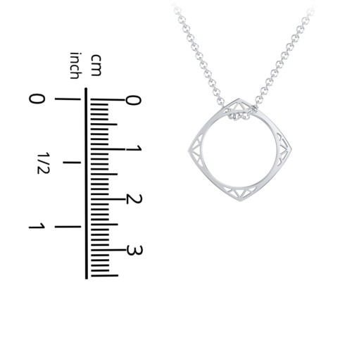 Men’s Engravable Geometric Ring Necklace – Sterling Silver