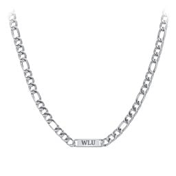 Men's Bold Figaro Adjustable Chain with Engravable Bar - Stainless Steel