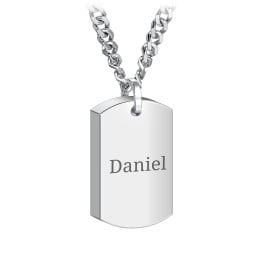 Men’s Engravable Dog Tag Urn Necklace - Stainless Steel