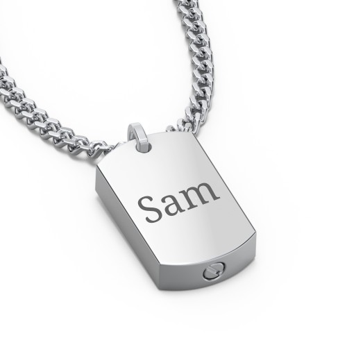 Men’s Engravable Dog Tag Urn Necklace - Stainless Steel – Stainless Steel