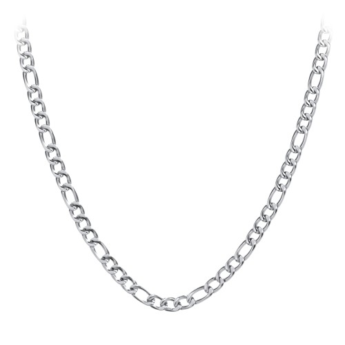 Men's 22" Figaro Chain Necklace in Stainless Steel - 8mm – Stainless Steel