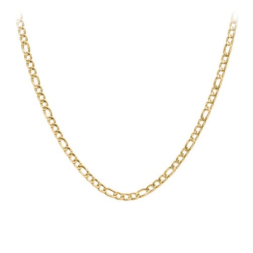 Men's 20" Figaro Chain Necklace in Yellow Stainless Steel - 5mm