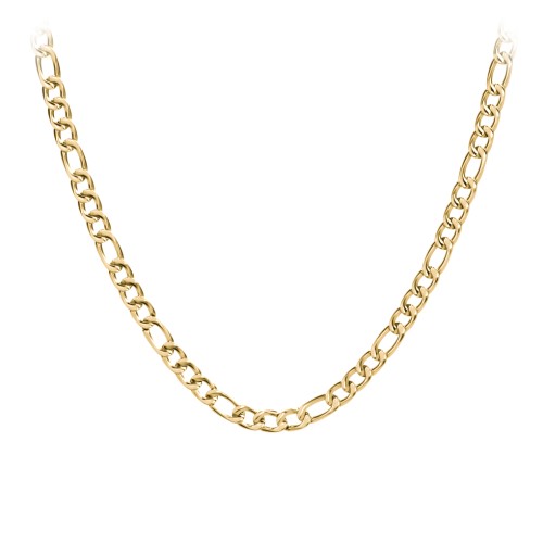 Men's 20" Figaro Chain Necklace in Yellow Stainless Steel - 8mm