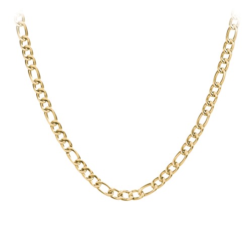 Men's 20" Figaro Chain Necklace in Yellow Stainless Steel - 8mm – Stainless Steel