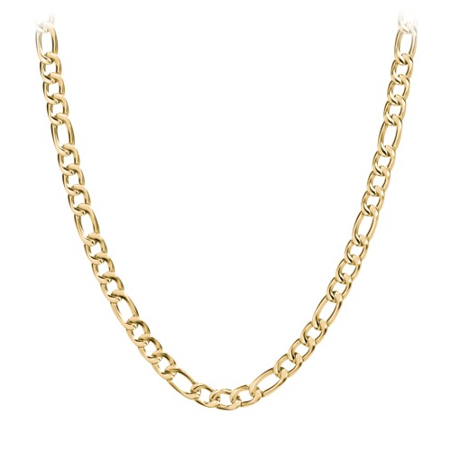 Men's 22" Figaro Chain Necklace in Yellow Stainless Steel - 10mm – Stainless Steel