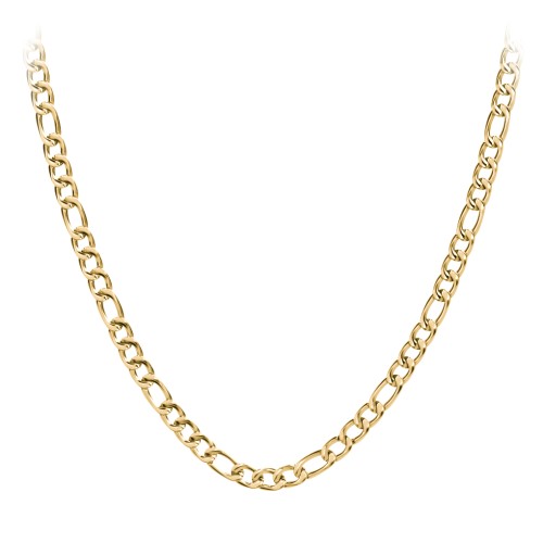 Men's 22" Figaro Chain Necklace in Yellow Stainless Steel - 8mm – Stainless Steel