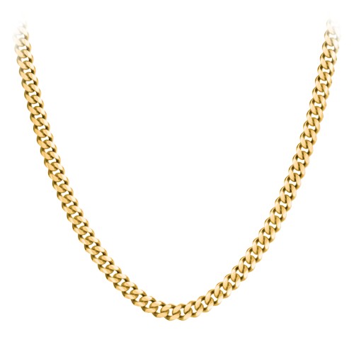Men's 22" Cuban Chain Necklace in Yellow Stainless Steel - 8mm – Stainless Steel