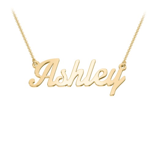 Personalized Name Necklace – 18K Gold Plated Silver with Cubic Zirconia