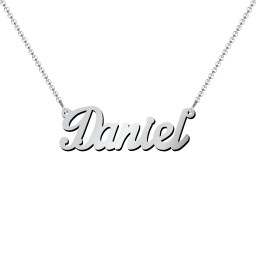 Personalized Name Necklace in 925 Sterling Silver with Ruby and Pink Tourmaline
