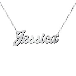 Personalized Name Necklace in 925 Sterling Silver with Ruby and Pink Tourmaline