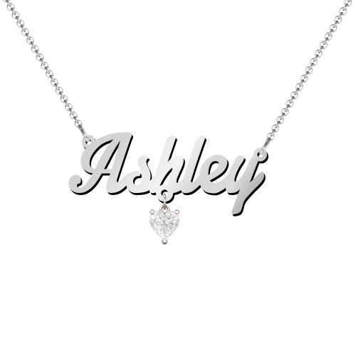 Personalized Name Necklace – Sterling Silver with Diamond