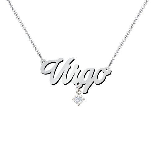 Personalized Name Necklace – Sterling Silver with Cubic Zirconia
