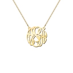 Monogram Name Pendant in 18K Gold Plated Silver