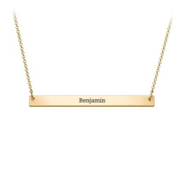 Classic Name Bar Pendant in 18K Gold Plated Silver