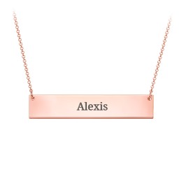Classic Name Bar Pendant in 10K Solid Rose Gold