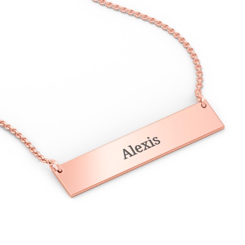 Classic Name Bar Pendant – 10K Rose Gold