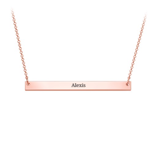 Classic Name Bar Pendant – 10K Rose Gold