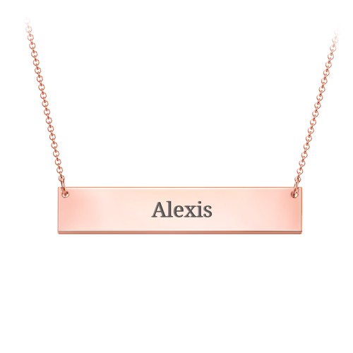 Classic Name Bar Pendant – 10K Rose Gold