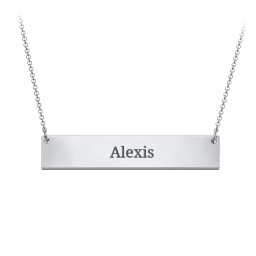 Classic Name Bar Pendant in 925 Sterling Silver
