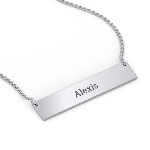 Classic Name Bar Pendant – Sterling Silver