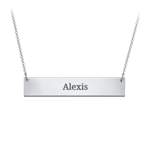 Classic Name Bar Pendant – Sterling Silver