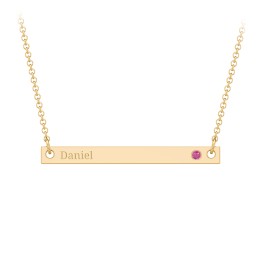 Birthstone Name Bar Pendant