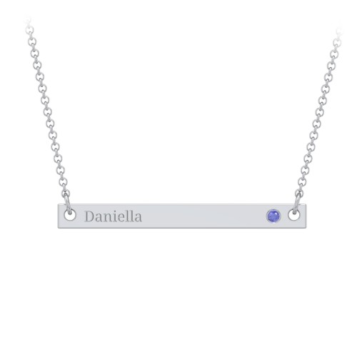Birthstone Name Bar Pendant