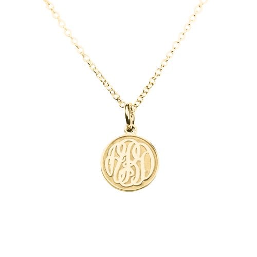 Embossed Monogram Pendant – 10K Yellow Gold
