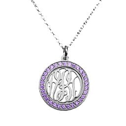 Sparkling Halo Monogram Pendant
